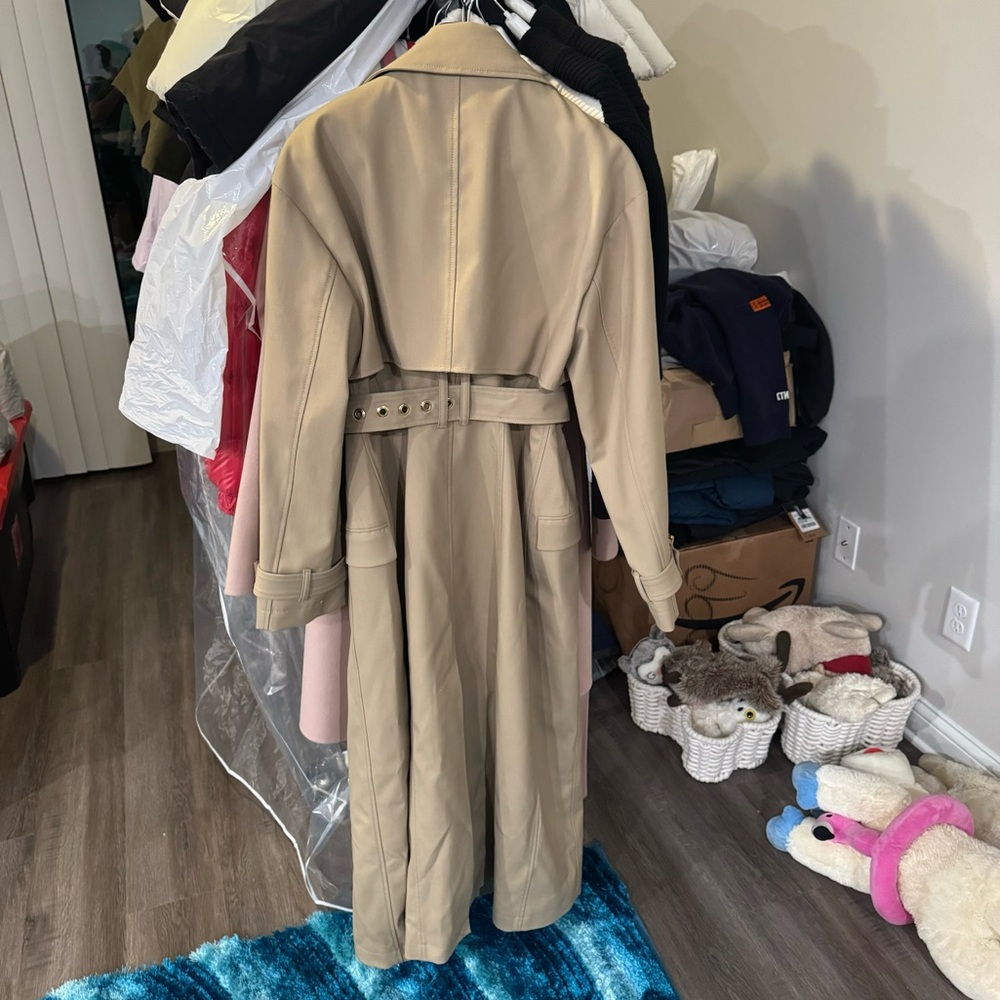 Balmain Gabardine Trench Coat in Sable - Picture 16 of 16